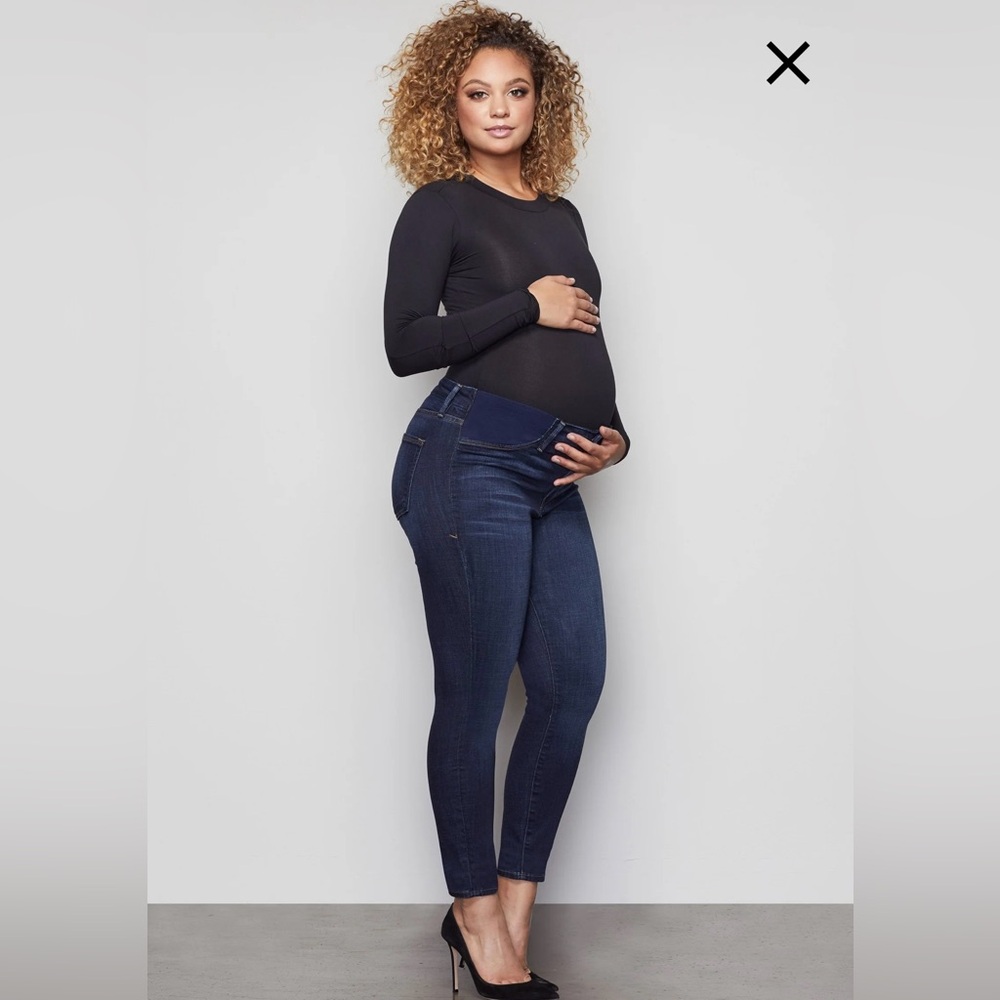 Good American maternity skinny blue jeans, size 27/4